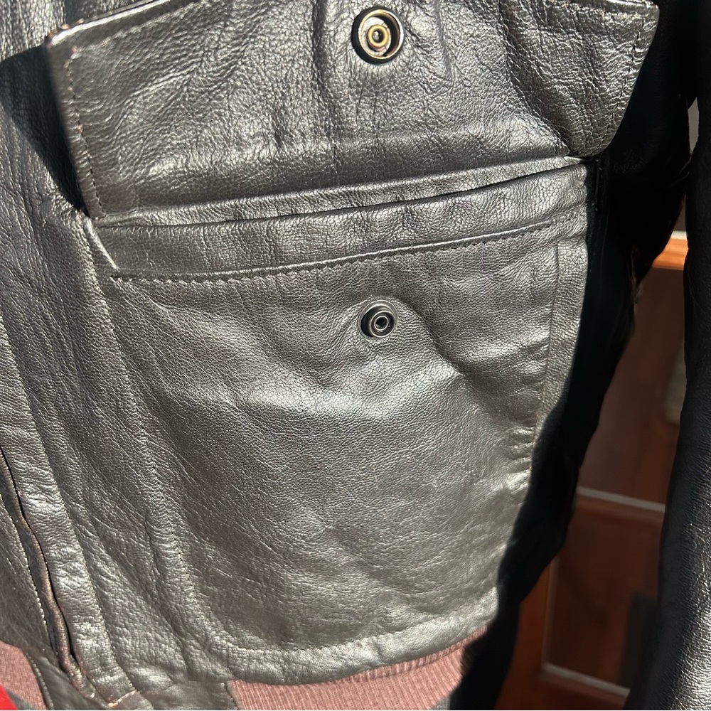 Vintage LL Bean G-1 Goatskin Leather Bomber Flight Jacket 42 Wool Quilt Lined - Picture 7 of 16
